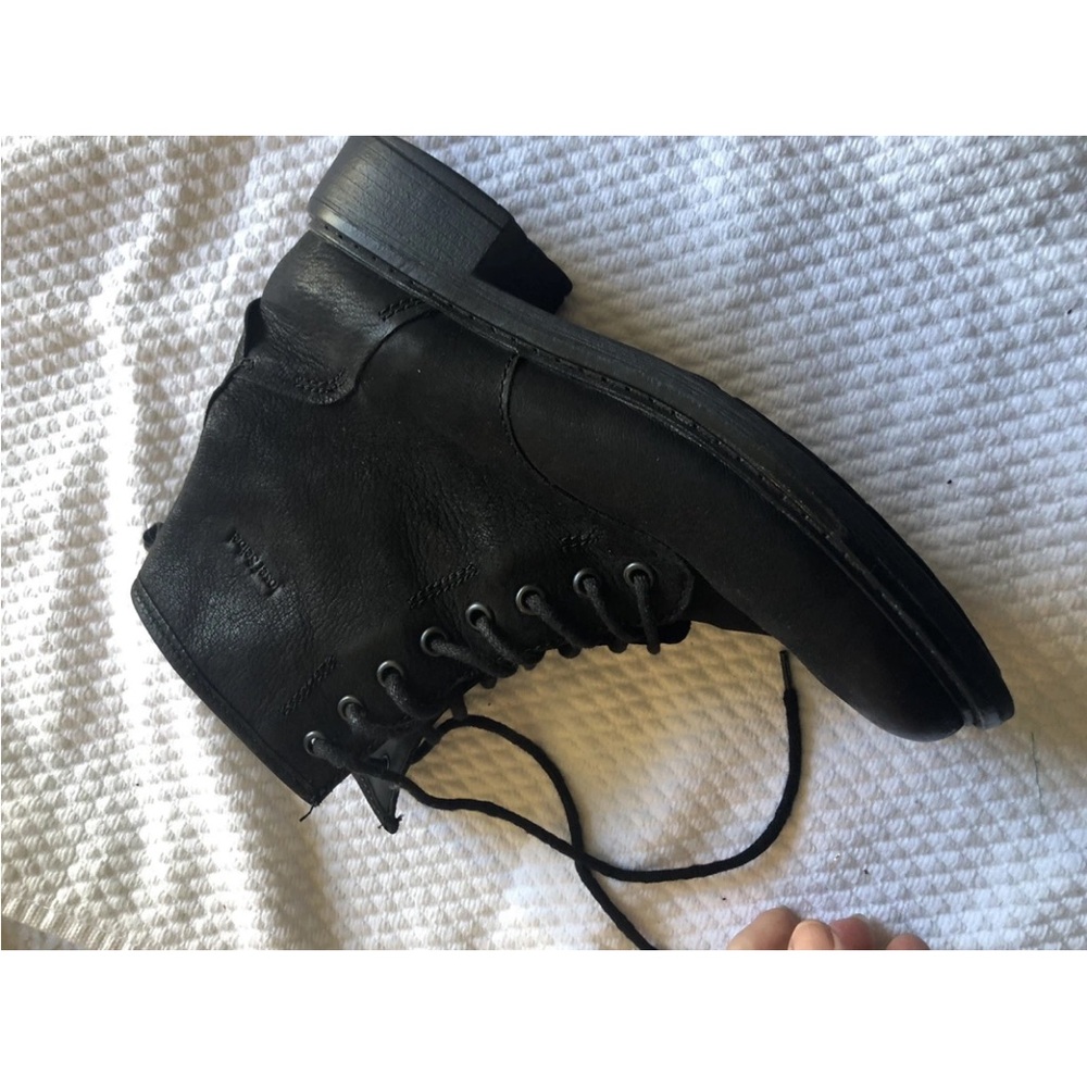 Josef Seibel Selen Shoes Women 36 Booties Black Leather Lace Up Casual Mid Boots - Picture 2 of 4
